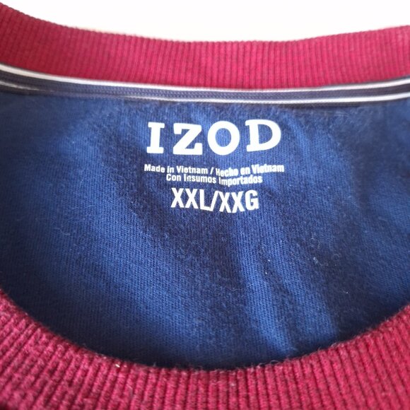 Izod Men’s XXL Red‎ Crewneck Sweatshirt Logo Classic Pullover Preppy Comfort - Picture 3 of 6